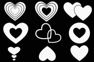 liefde icoon, hart vector pictogrammen. reeks van liefde symbolen geïsoleerd.