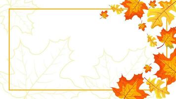 herfst achtergrond vector illustratie. vergeeld esdoorn- bladeren achtergrond met kopiëren ruimte voor tekst.