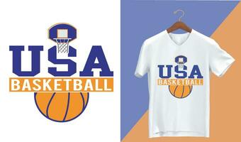 Verenigde Staten van Amerika basketbal t overhemd ontwerp vector