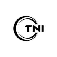 tni brief logo ontwerp, inspiratie voor een uniek identiteit. modern elegantie en creatief ontwerp. watermerk uw succes met de opvallend deze logo. vector