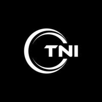 tni brief logo ontwerp, inspiratie voor een uniek identiteit. modern elegantie en creatief ontwerp. watermerk uw succes met de opvallend deze logo. vector