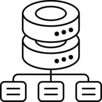 centraliseren databank lijn icoon ontwerp stijl vector