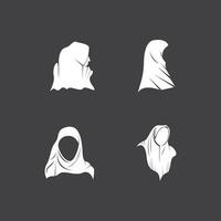 hijab vrouw silhouet icoon en symbool vector