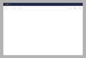 browser model. internet venster voor computer. web bladzijde met zoeken veld. geïsoleerd browser raam met blanco wit bladzijde. bureaublad koppel kader. website sjabloon. vector eps 10.