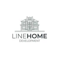 luxe huis mono lijn logo vector