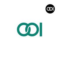 brief ooi monogram logo ontwerp vector