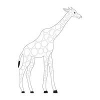 een vector illustratie van een schattig giraffe in zwart en wit kleur