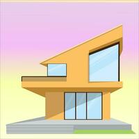 illustratie van aminimalistisch huis, modern architectuur vector