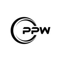 ppw brief logo ontwerp, inspiratie voor een uniek identiteit. modern elegantie en creatief ontwerp. watermerk uw succes met de opvallend deze logo. vector