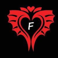 rood liefde en alfabet f vector