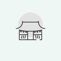 Koreaans traditioneel Hanok logo icoon ontwerp, traditioneel huis beeld lijn kunst illustratie. vector