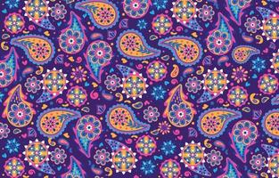 kleurrijk paisleypatroon met schattige stijl vector