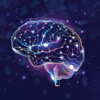 neuroncellen met gloeien in het menselijk brein