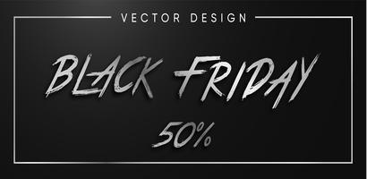Black Friday-zilveren brieven vectorillustratie vector