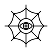 onheil oog spin web icoon, halloween geïsoleerd wit achtergrond. vector