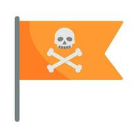 piraat vlag vector symbool vlak icoon, schedel gekruiste botten, bot vorm label, web lint, app embleem logo ontwerp element, gemakkelijk vector illustratie geïsoleerd Aan wit,