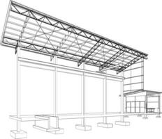 3d illustratie van industrieel gebouw vector