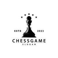 schaak spel logo gemakkelijk schaak stuk ontwerp minimalistische silhouet illustratie vector