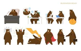 zakelijke beer karakterverzameling. vector