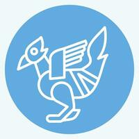 icoon vogel standbeelden. verwant naar Cambodja symbool. blauw ogen stijl. gemakkelijk ontwerp bewerkbaar. gemakkelijk illustratie vector
