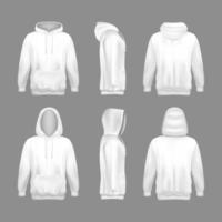 realistische hoodie witte kleur vector