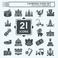 icoon reeks Cambodja. verwant naar vakantie symbool. glyph stijl. gemakkelijk ontwerp bewerkbaar. gemakkelijk illustratie vector
