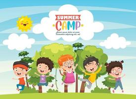 grappige kinderen op zomerkamp vector