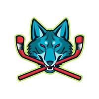 coyote ijshockey sport mascotte vector