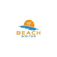 strand auteur logo ontwerp vector
