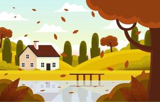 herfst seizoen landschap vector