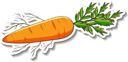 een stickersjabloon met geïsoleerde wortelgroente carrot vector