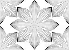 abstracte naadloze bloemen lijnpatroon. arabisch lijnornament met bloemvormen. bloemen oriënteren tegelpatroon met zwarte lijnen. Aziatische sieraad. swirl geometrische doodle textuur vector