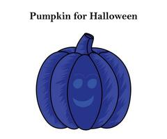 pompoen voor halloween en dankzegging voor nevy blauw kleur ontwerp met vector illustratie