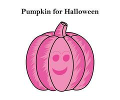 pompoen voor halloween en dankzegging voor licht roze kleur ontwerp met vector illustratie