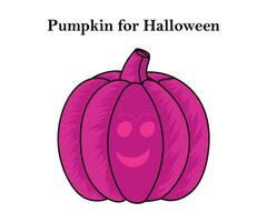 pompoen voor halloween en dankzegging voor donker roze kleur ontwerp met vector illustratie