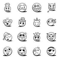 set schattige emoji's vector