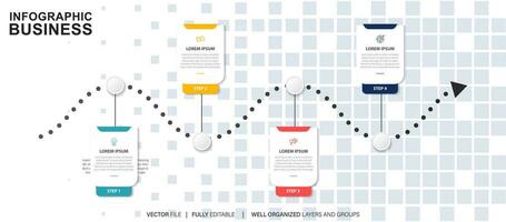 infographic tijdlijn sjabloon bedrijf concept.vector kan worden gebruikt voor workflow lay-out, diagram, aantal stap omhoog opties, web ontwerp ,jaarlijks verslag doen van vector