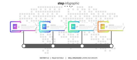 zakelijke infographic sjabloon. dun lijnontwerplabel met pictogram en 4 opties, stappen of processen. vector