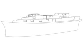 schets van een visvangst boot Aan een wit achtergrond vector