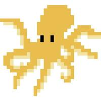 Octopus tekenfilm icoon in pixel stijl. vector