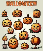 halloween verzameling spookachtig vector illustraties 7