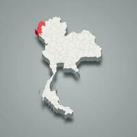 mae hong zoon provincie plaats Thailand 3d kaart vector