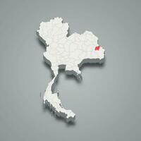 niet Charoen provincie plaats Thailand 3d kaart vector