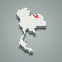 udon dan ik provincie plaats Thailand 3d kaart vector