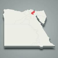 sharqia regio plaats binnen Egypte 3d kaart vector