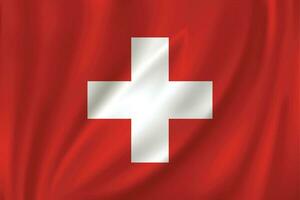 vlag golvend in de wind Zwitserland vector