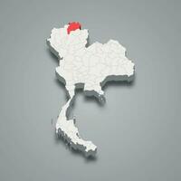 Chiang rai provincie plaats Thailand 3d kaart vector