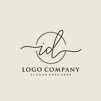 eerste ID kaart vrouwelijk logo collecties sjabloon. handschrift logo van eerste handtekening, bruiloft, mode, juwelen, boetiek, bloemen en botanisch met creatief sjabloon voor ieder bedrijf of bedrijf. vector