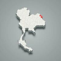 Nakhon phanom provincie plaats Thailand 3d kaart vector