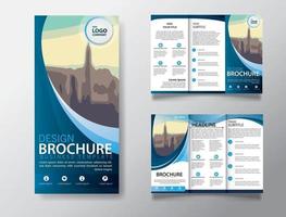 drievoudige brochuresjabloon voor promotiemarketing vector